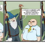 Gandalf loses his pizza delivery job due to poor punctuality. by Josh Davenport
