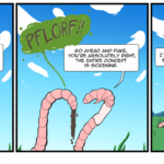 Earthworms discuss their lot in life. by Josh Davenport