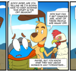 Baxter tries to avoid spoilers for Westworld and rides a chicken. There's also a reference to Shakespeare. by Josh Davenport