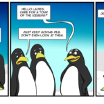 Some penguins are entirely incapable of acting casual. by Josh Davenport