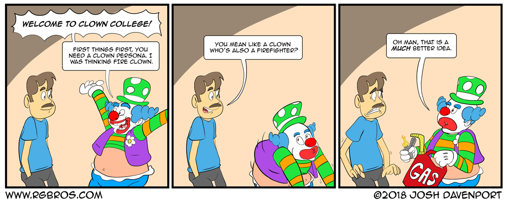 The first day of the worst Clown College. by Josh Davenport