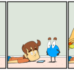 A three panel comic. by Josh Davenport