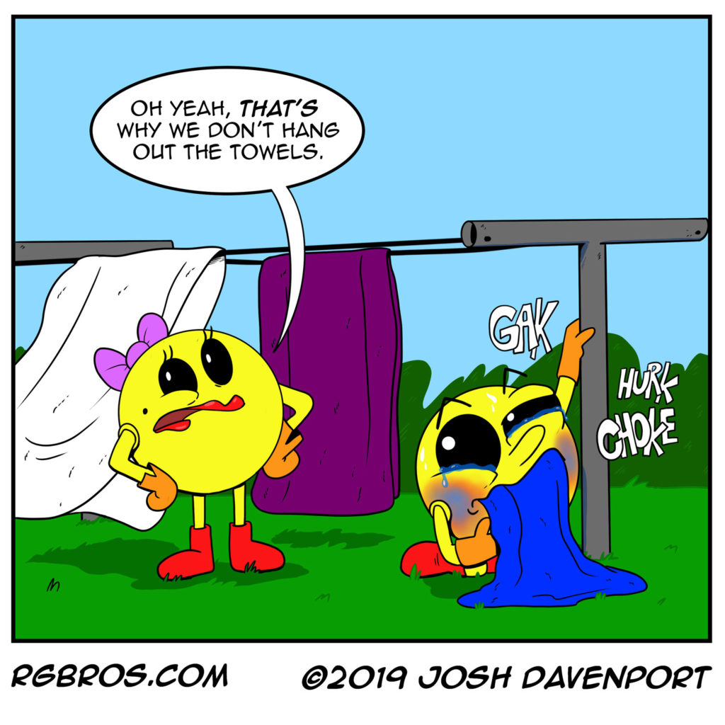 Pac Man has some problems getting his food down. by Josh Davenport
