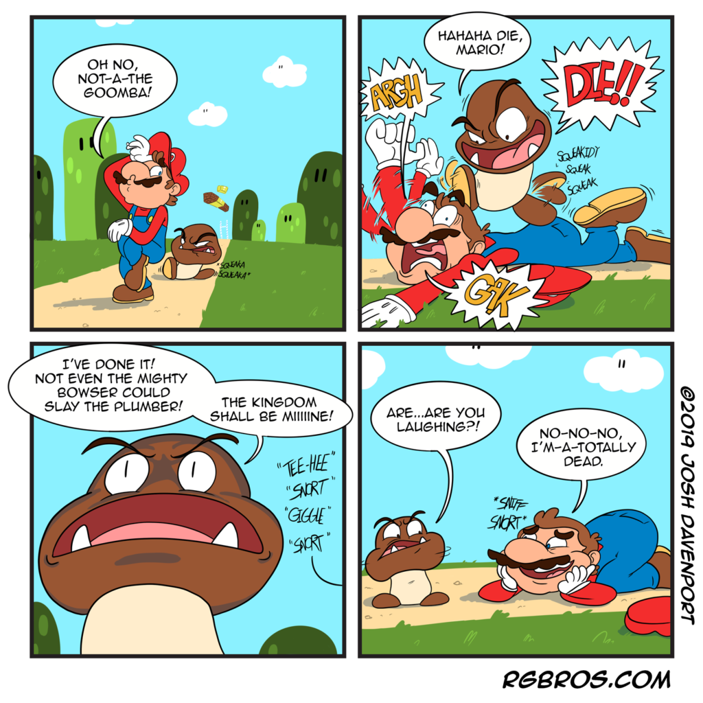 A Goomba crushes Mario to death. by Josh Davenport