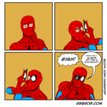 Spider-Man has a typical contact lens issue. He's just like us! by Josh Davenport