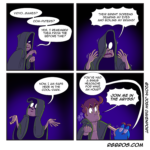 RGBros comic where Reggie gets a sinus headache and loses track of reality. by Josh Davenport