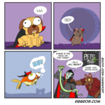 RGBros comic where Dracula goes on a spree in a pet store. by Josh Davenport