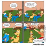 RGBros comic where the boys get back together having fully succeeded in destroying their New Year's resolutions. by Josh Davenport